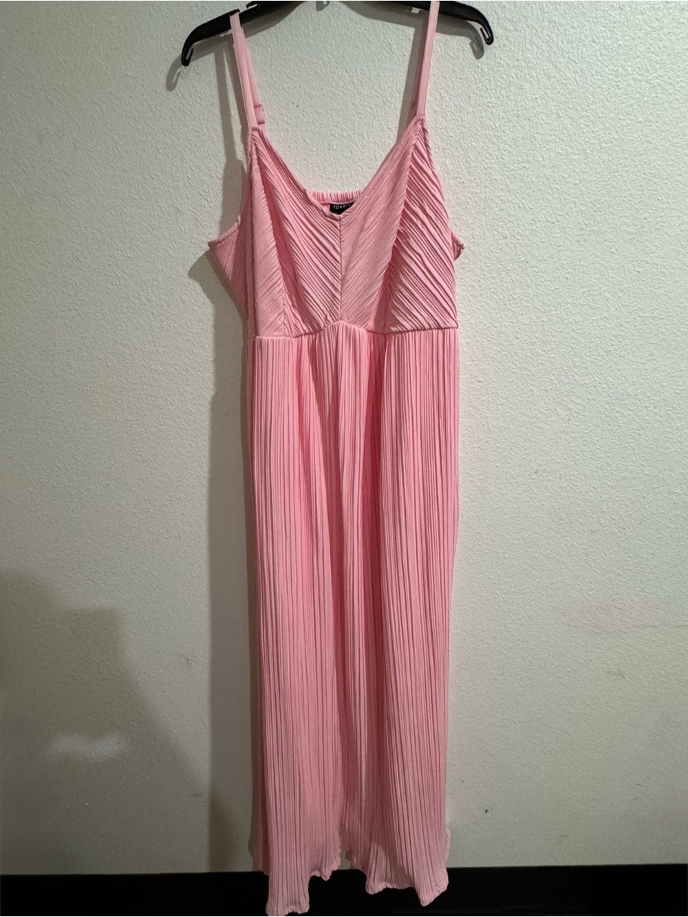 torrid Pink Pleated Maxi Dress with Spaghetti Straps